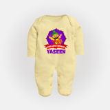 Mini Lohri Rocker | Personalised Fullbody suit with Name - PASTEL YELLOW - New Born (Chest 7.5")