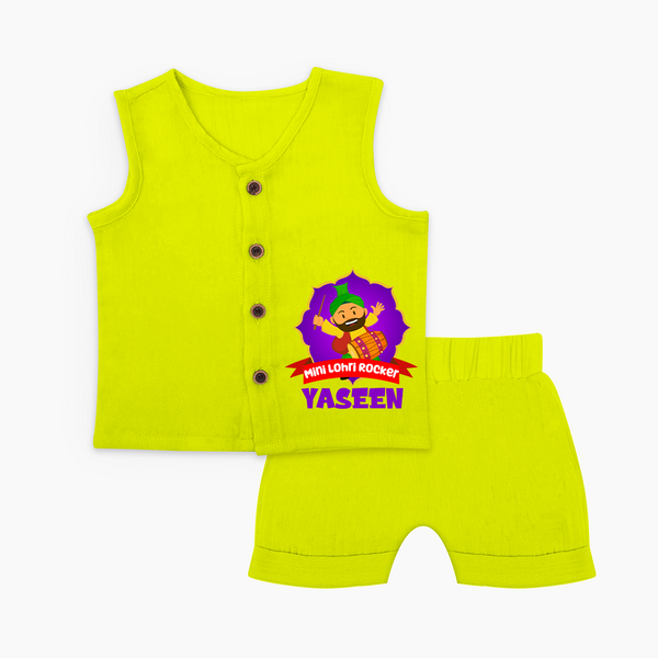 Mini Lohri Rocker | Personalised Jabla Set with Name - LIME GREEN - 0 - 3 Months Old (Chest 9.8")
