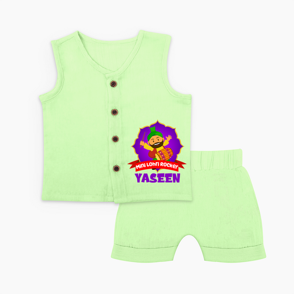 Mini Lohri Rocker | Personalised Jabla Set with Name - PASTEL GREEN - 0 - 3 Months Old (Chest 9.8")
