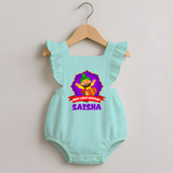 Mini Lohri Rocker | Personalised Romper Frock with Name - MINT GREEN - 0 - 3 Months Old (Chest 19")