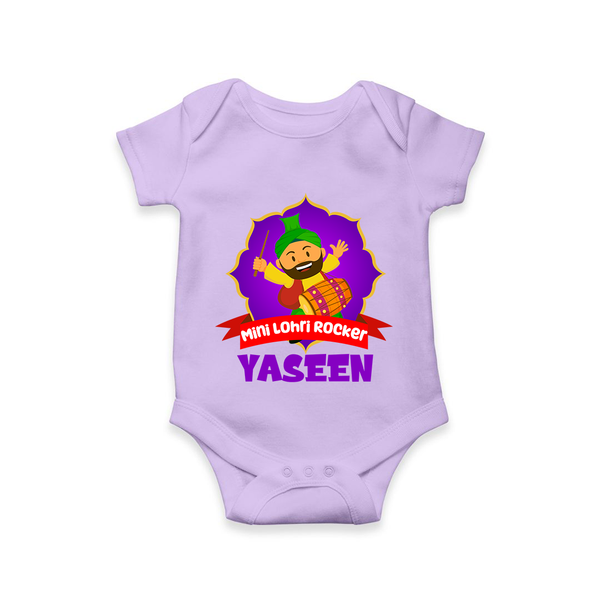 Mini Lohri Rocker | Personalised Romper with Name - LILAC - New Born (Chest 14")