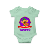 Mini Lohri Rocker | Personalised Romper with Name - MINT GREEN - New Born (Chest 14")