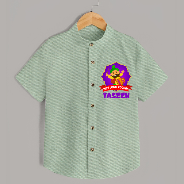Mini Lohri Rocker | Personalised Shirt with Name - MINT GREEN - 0 - 6 Months Old (Chest 23")