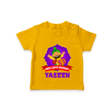 Mini Lohri Rocker | Personalised T-Shirt with Name - CHROME YELLOW - 0-5 Months Old (Chest 17")