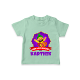 Mini Lohri Rocker | Personalised T-Shirt with Name - MINT GREEN - 0-5 Months Old (Chest 17")