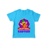 Mini Lohri Rocker | Personalised T-Shirt with Name - SKY BLUE - 0-5 Months Old (Chest 17")