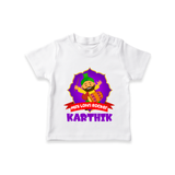Mini Lohri Rocker | Personalised T-Shirt with Name - WHITE - 0-5 Months Old (Chest 17")
