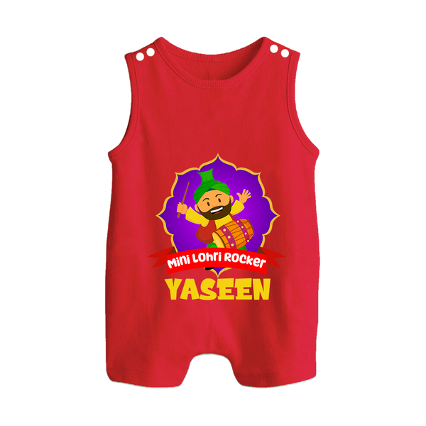 Mini Lohri Rocker | Personalised Romper Suit with Name - RED - 0 - 5 Months Old (Chest 18")
