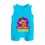 Mini Lohri Rocker | Personalised Romper Suit with Name - SKY BLUE - 0 - 5 Months Old (Chest 18")