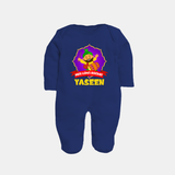 Mini Lohri Rocker | Personalised Fullbody suit with Name - NAVY BLUE - New Born (Chest 7.5")