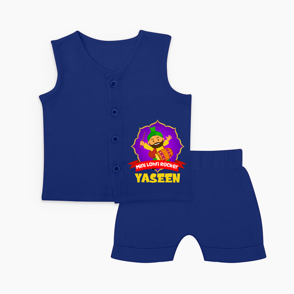 Mini Lohri Rocker | Personalised Jabla Set with Name - NAVY BLUE - 0 - 3 Months Old (Chest 9.8")