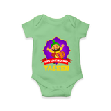 Mini Lohri Rocker | Personalised Romper with Name - GREEN - New Born (Chest 14")