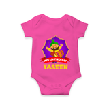 Mini Lohri Rocker | Personalised Romper with Name - HOT PINK - New Born (Chest 14")
