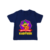 Mini Lohri Rocker | Personalised T-Shirt with Name - NAVY BLUE - 0-5 Months Old (Chest 17")