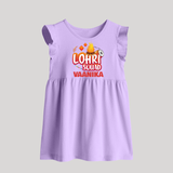 Lohri Squad  | Personalised Baby Frock  with Name - LILAC - 0 - 3 Months Old (Chest 17")