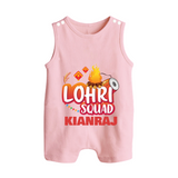 Lohri Squad  | Personalised Romper Suit  with Name - BABY PINK - 0 - 5 Months Old (Chest 18")