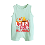 Lohri Squad  | Personalised Romper Suit  with Name - MINT GREEN - 0 - 5 Months Old (Chest 18")