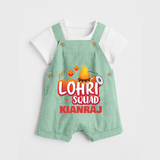 Lohri Squad  | Personalised Dungaree  with Name - MINT GREEN - 0 - 5 Months Old (Chest 18")