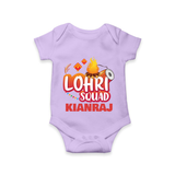 Lohri Squad  | Personalised Romper  with Name - LILAC - New Born (Chest 14")