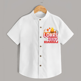 Lohri Squad  | Personalised Shirt  with Name - WHITE - 0 - 6 Months Old (Chest 23")