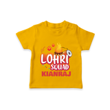 Lohri Squad  | Personalised T-Shirt  with Name - CHROME YELLOW - 0-5 Months Old (Chest 17")