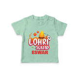 Lohri Squad  | Personalised T-Shirt  with Name - MINT GREEN - 0-5 Months Old (Chest 17")