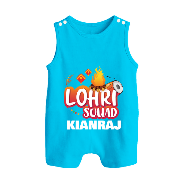 Lohri Squad  | Personalised Romper Suit  with Name - SKY BLUE - 0 - 5 Months Old (Chest 18")