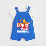 Lohri Squad  | Personalised Dungaree  with Name - COBALT BLUE - 0 - 5 Months Old (Chest 18")