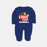 Lohri Squad  | Personalised Fullbody suit  with Name - NAVY BLUE - New Born (Chest 7.5")