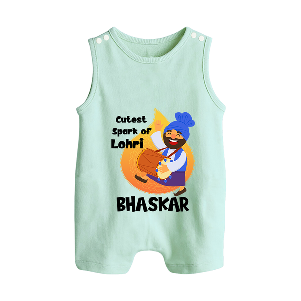 Cutest spark Lohri | Personalised Romper Suit  with Name - MINT GREEN - 0 - 5 Months Old (Chest 18")