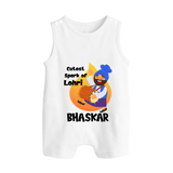 Cutest spark Lohri | Personalised Romper Suit  with Name - WHITE - 0 - 5 Months Old (Chest 18")