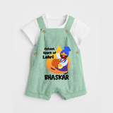 Cutest spark Lohri | Personalised Dungaree  with Name - MINT GREEN - 0 - 5 Months Old (Chest 18")