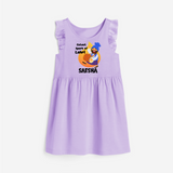 Cutest spark Lohri | Personalised Frock  with Name - LILAC - 1 - 2 Years Old (Chest 22" , Full Length 22")