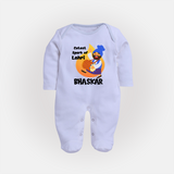 Cutest spark Lohri | Personalised Fullbody suit  with Name - BABY BLUE - New Born (Chest 7.5")