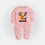 Cutest spark Lohri | Personalised Fullbody suit  with Name - BABY PINK - New Born (Chest 7.5")
