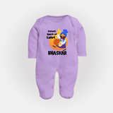 Cutest spark Lohri | Personalised Fullbody suit  with Name - LILAC - New Born (Chest 7.5")