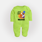 Cutest spark Lohri | Personalised Fullbody suit  with Name - LIME GREEN - New Born (Chest 7.5")