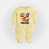 Cutest spark Lohri | Personalised Fullbody suit  with Name - PASTEL YELLOW - New Born (Chest 7.5")