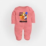 Cutest spark Lohri | Personalised Fullbody suit  with Name - PEACH - New Born (Chest 7.5")
