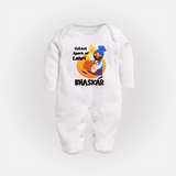 Cutest spark Lohri | Personalised Fullbody suit  with Name - WHITE - New Born (Chest 7.5")