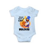 Cutest spark Lohri | Personalised Romper  with Name - BABY BLUE - New Born (Chest 14")