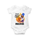 Cutest spark Lohri | Personalised Romper  with Name - WHITE - New Born (Chest 14")