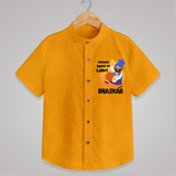 Cutest spark Lohri | Personalised Shirt  with Name - CHROME YELLOW - 0 - 6 Months Old (Chest 23")