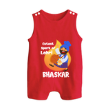 Cutest spark Lohri | Personalised Romper Suit  with Name - RED - 0 - 5 Months Old (Chest 18")