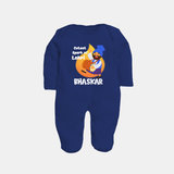 Cutest spark Lohri | Personalised Fullbody suit  with Name - NAVY BLUE - New Born (Chest 7.5")
