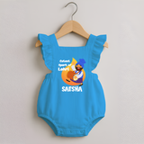 Cutest spark Lohri | Personalised Romper Frock  with Name - SKY BLUE - 0 - 3 Months Old (Chest 19")