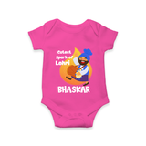 Cutest spark Lohri | Personalised Romper  with Name - HOT PINK - New Born (Chest 14")