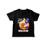 Cutest spark Lohri | Personalised T-Shirt  with Name - BLACK - 0-5 Months Old (Chest 17")