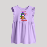Born for the Lohri Beats | Personalised Baby Frock  with Name - LILAC - 0 - 3 Months Old (Chest 17")
