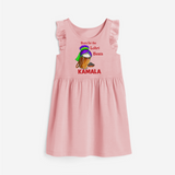 Born for the Lohri Beats | Personalised Frock  with Name - BABY PINK - 1 - 2 Years Old (Chest 22" , Full Length 22")